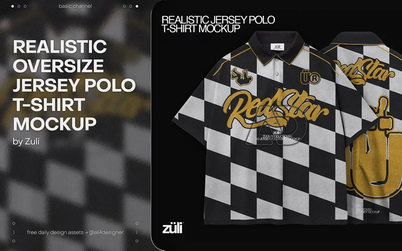 checkerboard jersey mock up