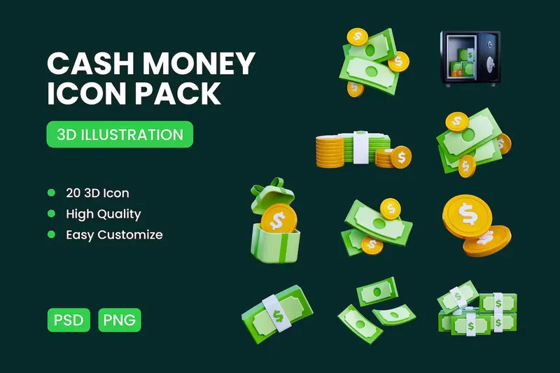 Free 3d icon cash money