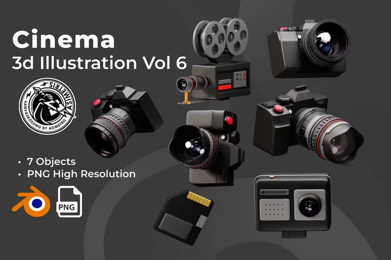 Free 3d icon cinema pack