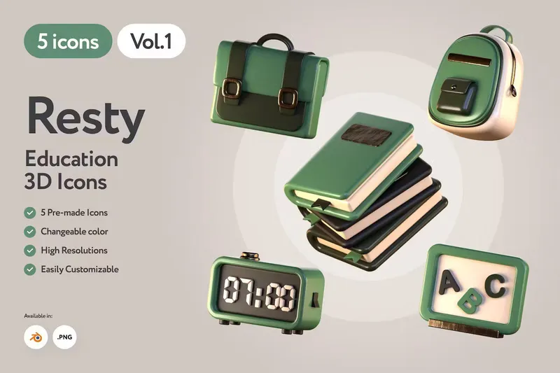 Free 3d icon education
