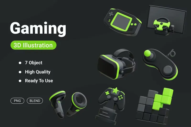 Free 3d icon gaming pack