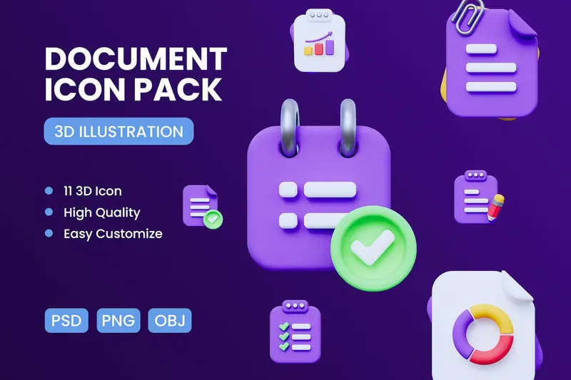 Free 3d icon office document