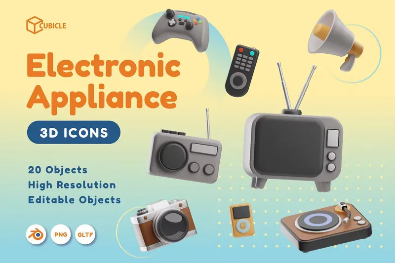 Free 3d icons electric appliance