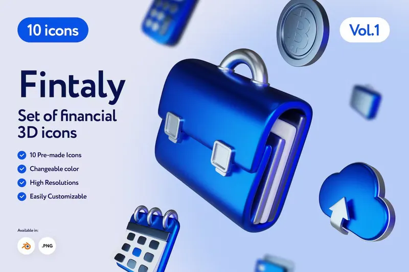 Free 3d icons finance