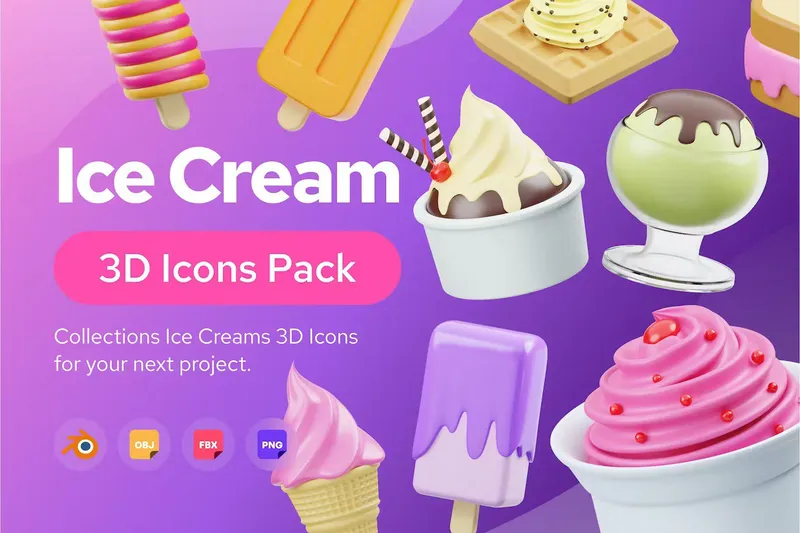 Free 3d icons ice cream