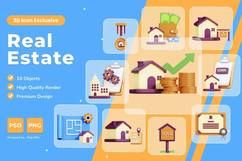 Free 3d icons real estate