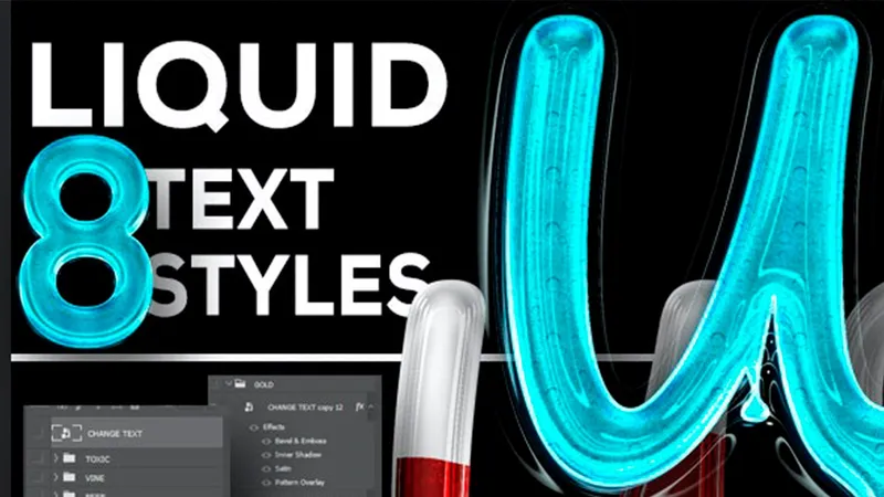 Free 3d liquid text effect