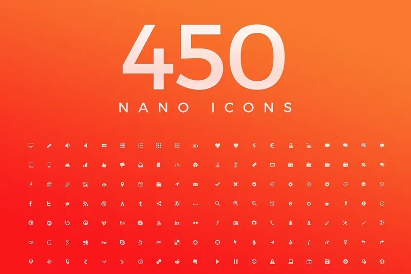 Free 450 mega nano icon set