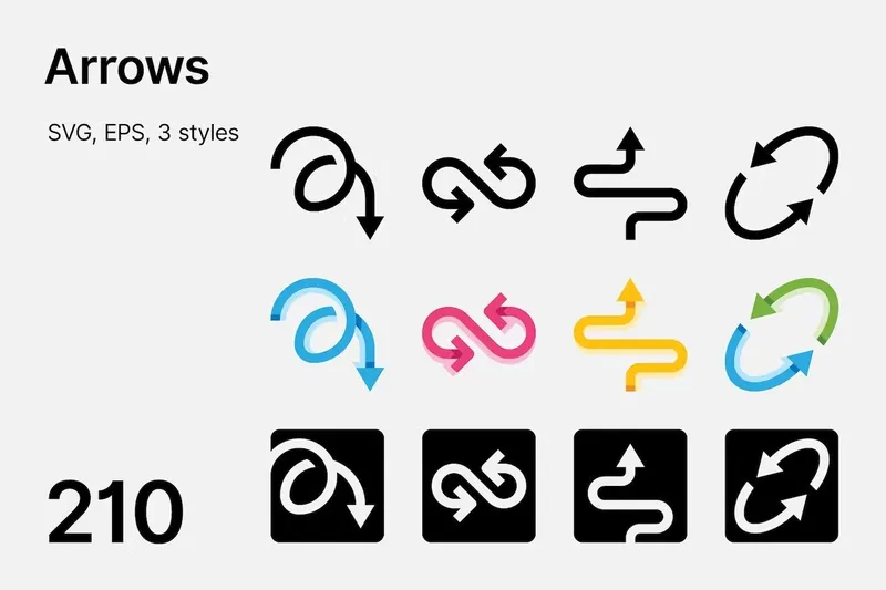 Free arrows icon bundle
