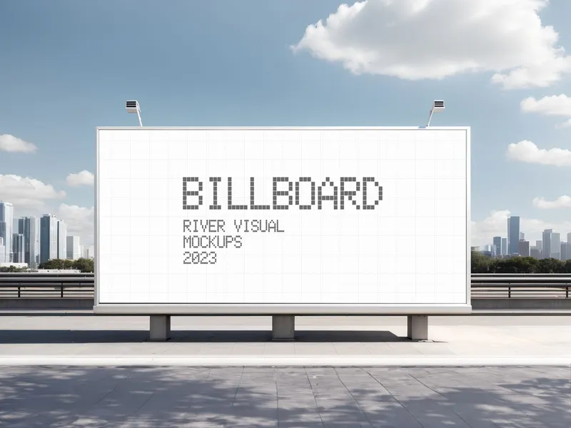 Free big white billboard on city