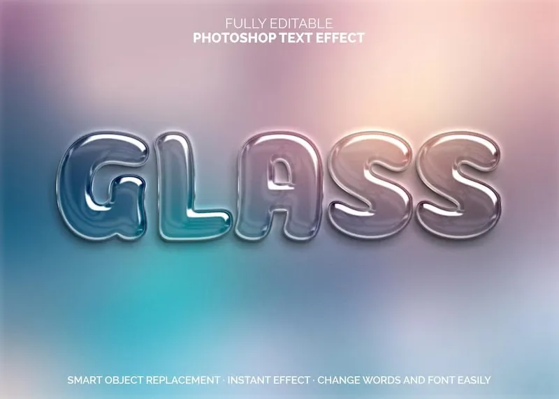 Free blured glass text effect