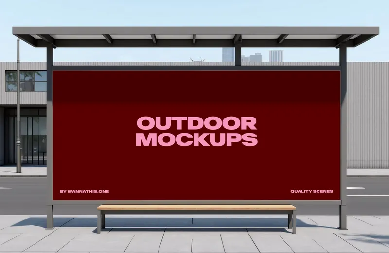 Free bus stop mock up