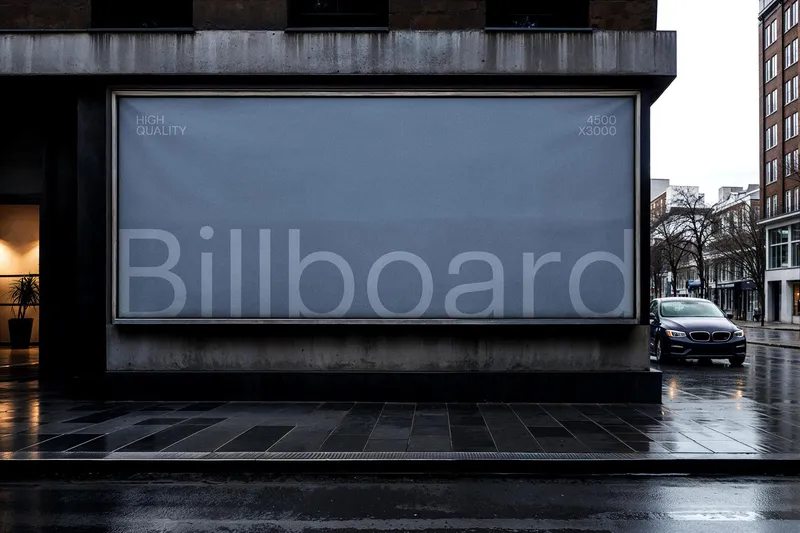 Free concrete billboard mockup