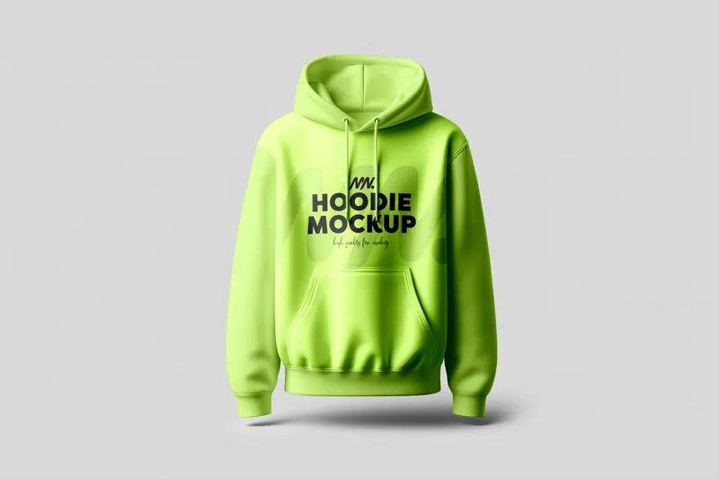 Free front lime hoodie mock up