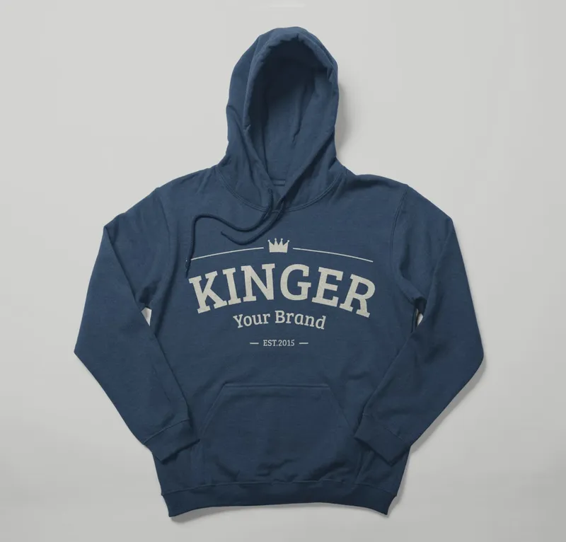 Free front view blue hoodie mock up