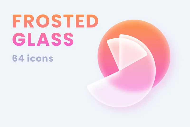 Free frosted glass icons set
