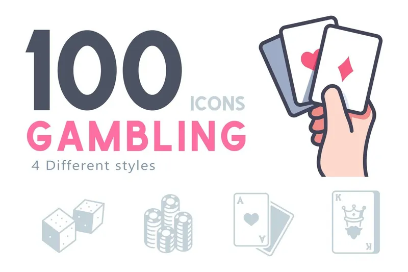 Free gambling icons illustrator set