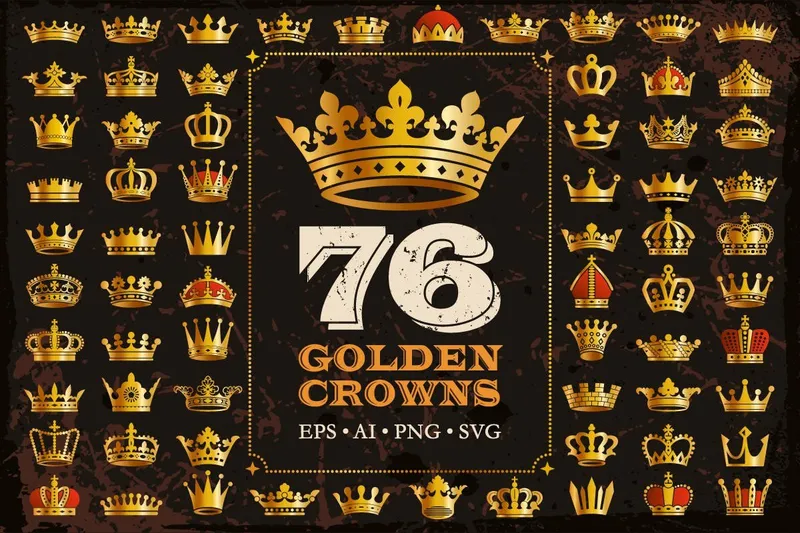 Free golden royal luxury crown set