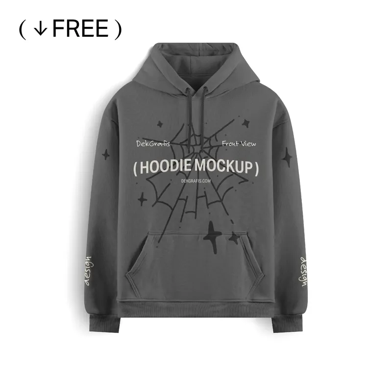 Free grey hoodie mock up
