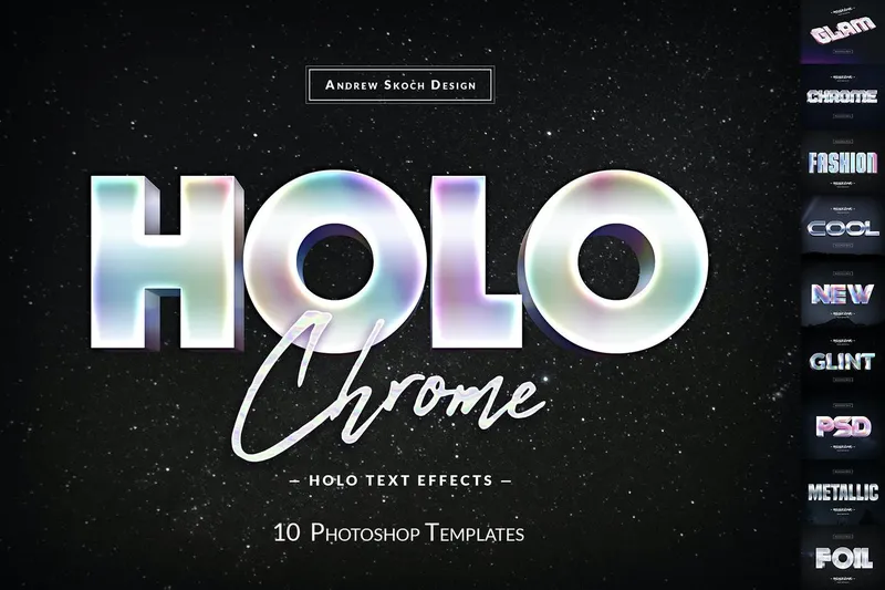 Free hollochrome text effect