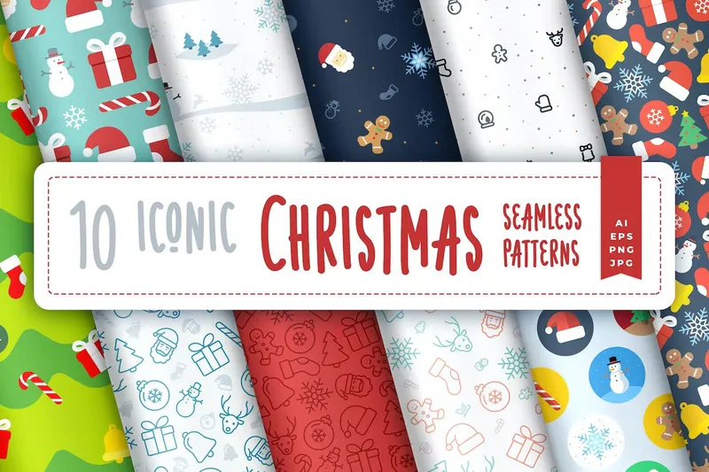 Free iconic christmas icon pattern seamless