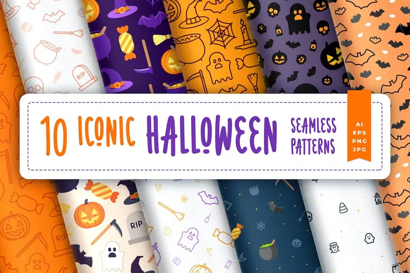 Free iconic halloween seamless pattern