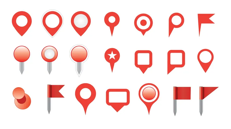 Free map pin icon set
