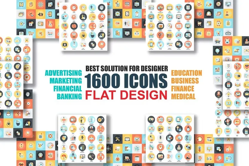 Free mega bundle flat icons