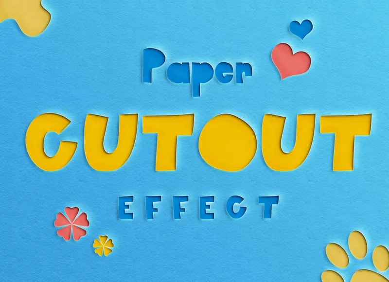 Free paper cutout text effect