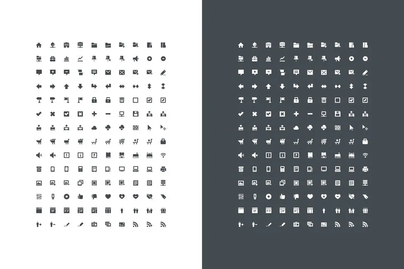 Free pixel mini icons set