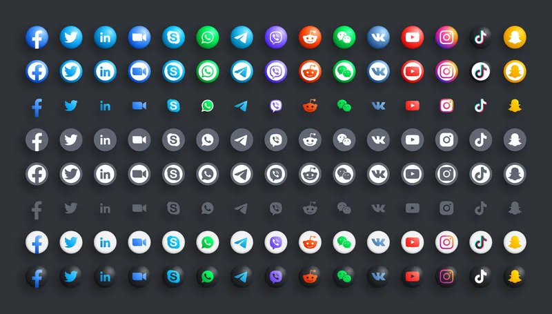 Free popular social media icon set