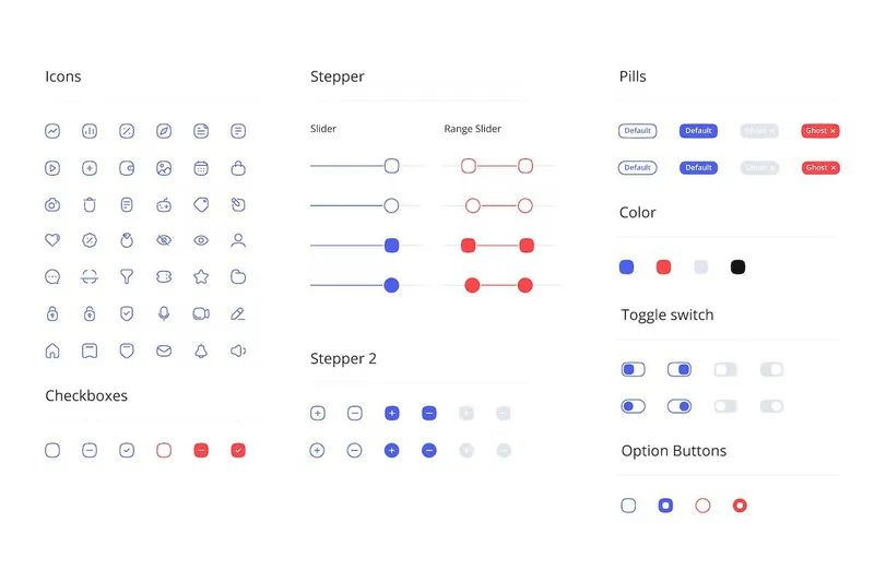 Free set icons and template pack