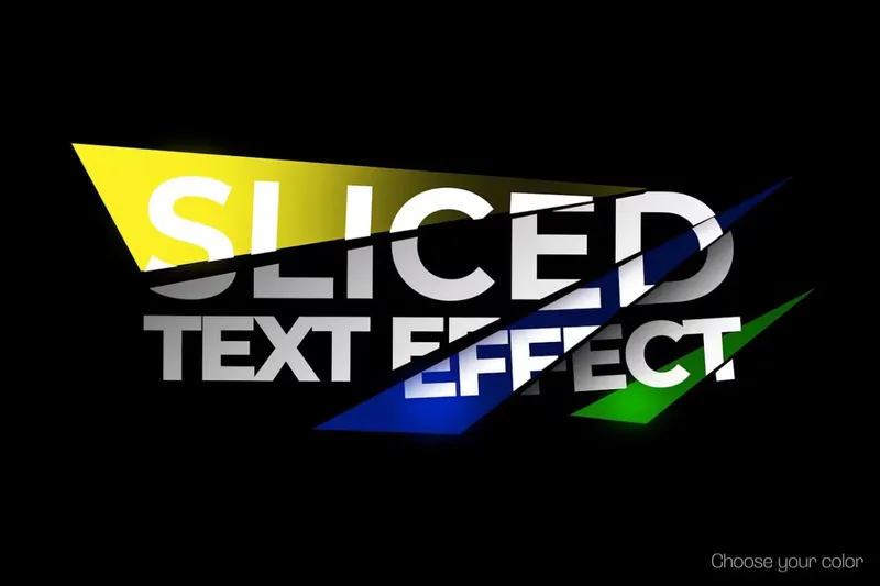 Free sliced text effect