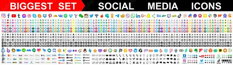Free social media set icon