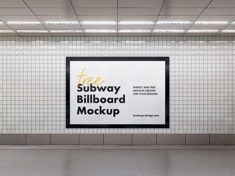 Free subway mockup billboard
