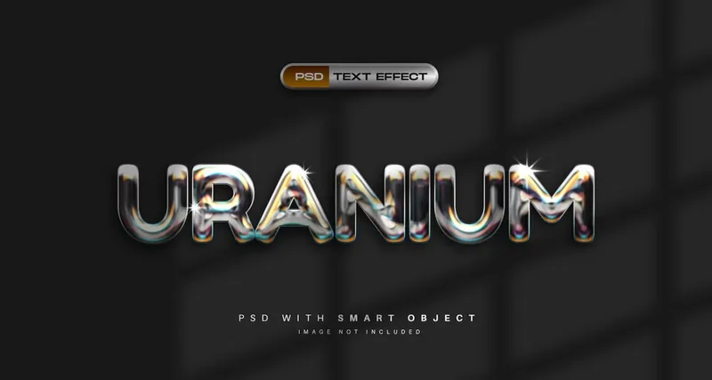 Free uranium metalic text effect