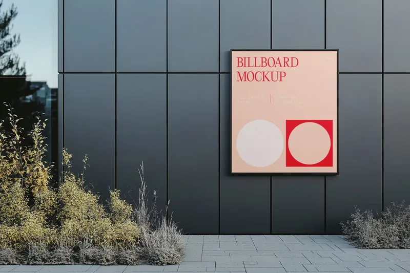 Free urban billboard mock up