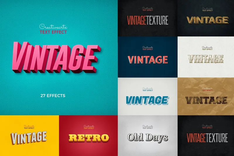 Free vintage retro text effect