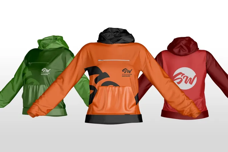 Free woman hoodie mock up